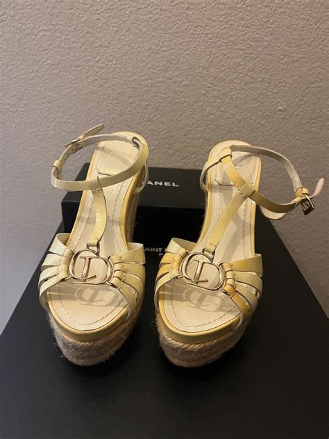 dior schlappen beige|dior platform wedge shoes.